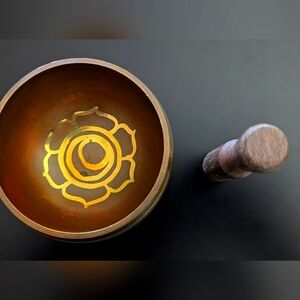 Decorative Singing Bowl with Mallet and Pillow New WithyTags